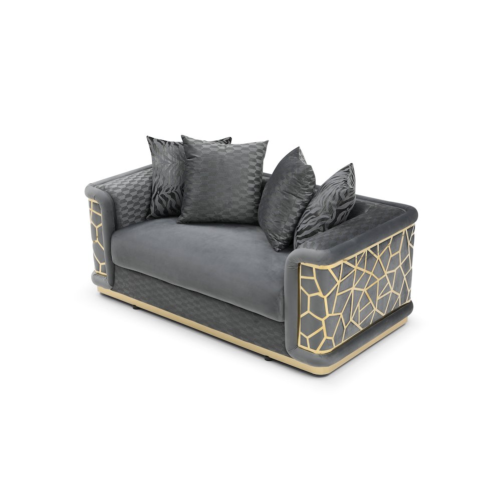 Glory Furniture Talia Loveseat in Dark Gray Color. Picture 3