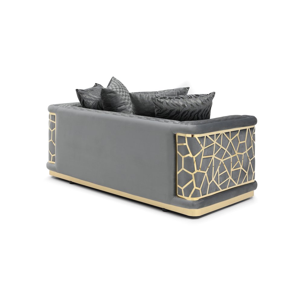 Glory Furniture Talia Loveseat in Dark Gray Color. Picture 4