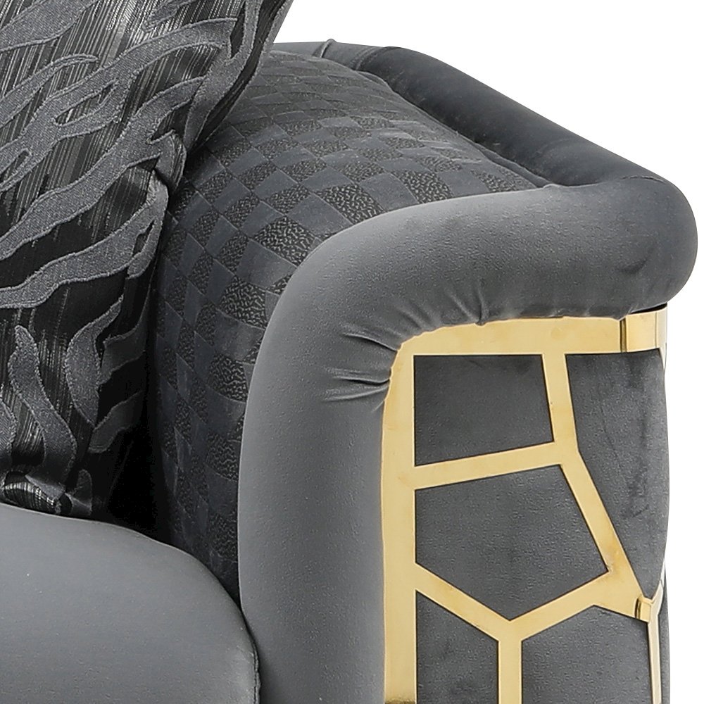 Glory Furniture Talia Loveseat in Dark Gray Color. Picture 5