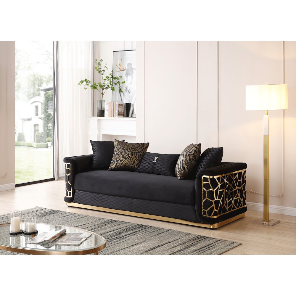 Glory Furniture Talia Sofa in Black Color. Picture 8