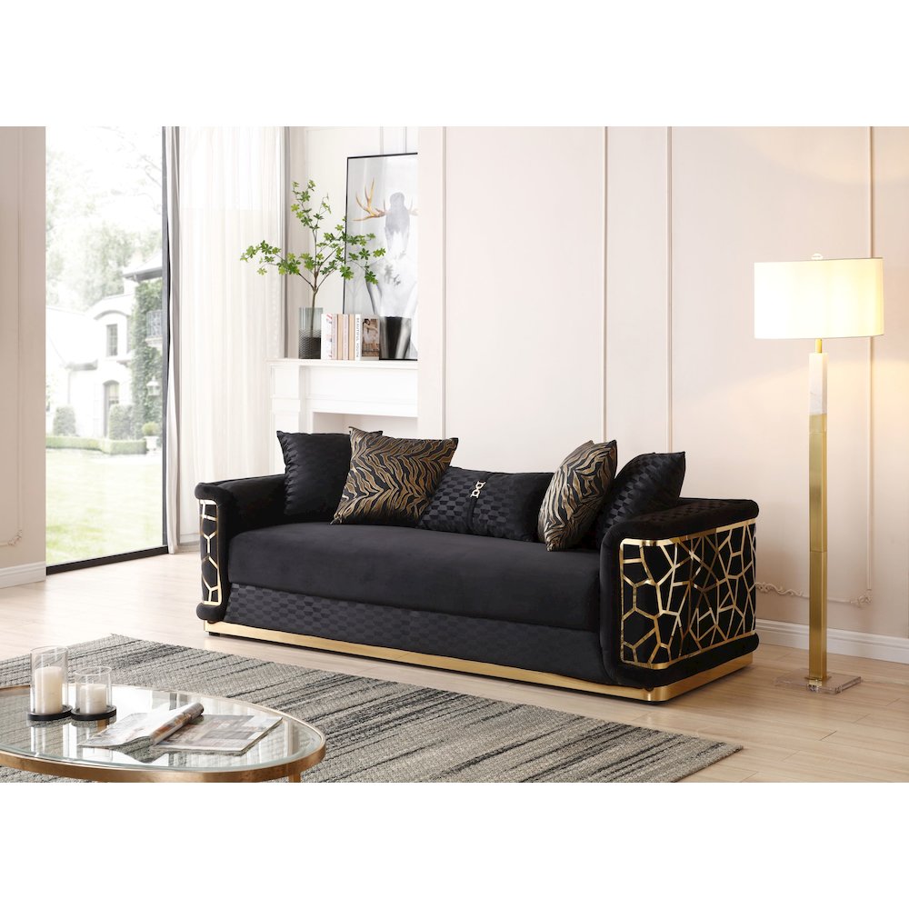 Glory Furniture Talia Sofa in Black Color. Picture 7