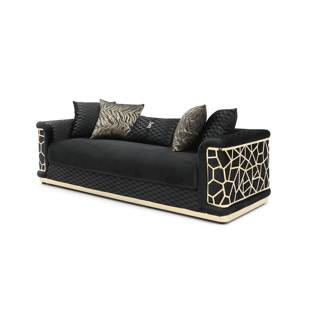 Glory Furniture Talia Sofa in Black Color. Picture 1