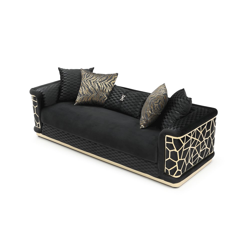 Glory Furniture Talia Sofa in Black Color. Picture 2