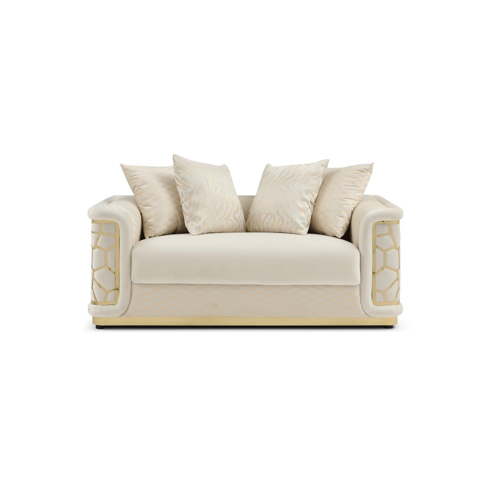 Glory Furniture Talia Loveseat in Ivory Color. Picture 1
