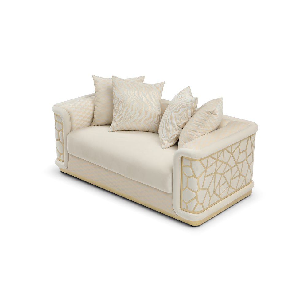 Glory Furniture Talia Loveseat in Ivory Color. Picture 3