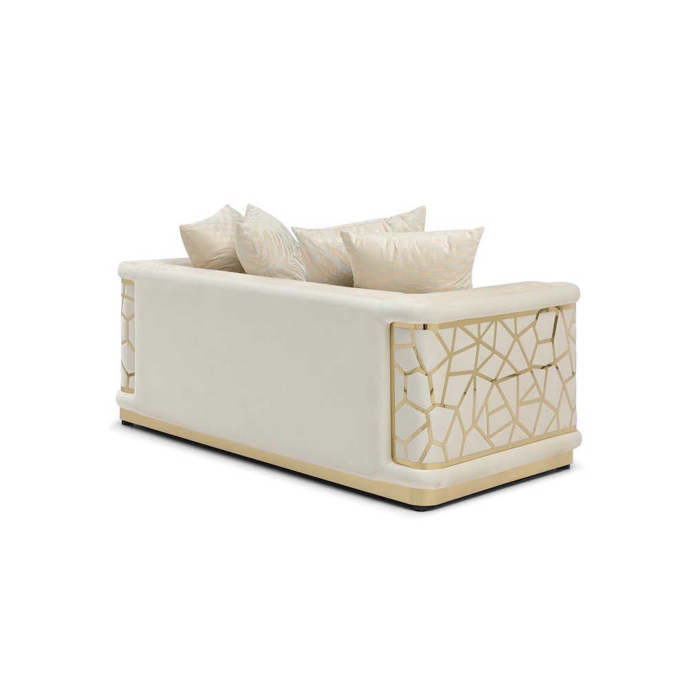 Glory Furniture Talia Loveseat in Ivory Color. Picture 4
