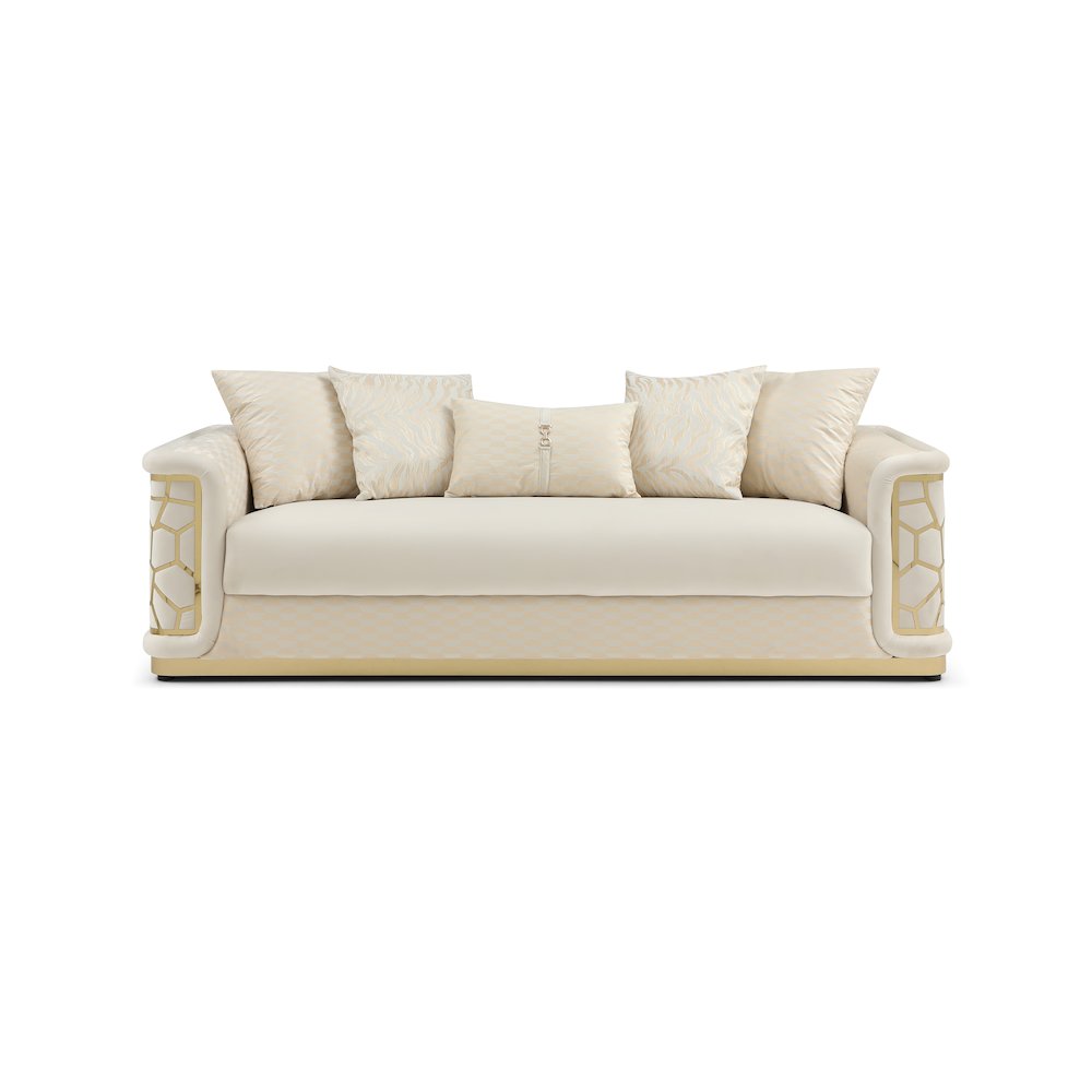 Glory Furniture Talia Sofa in Ivory Color. Picture 1