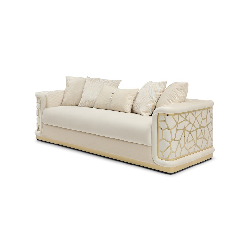 Glory Furniture Talia Sofa in Ivory Color. Picture 2