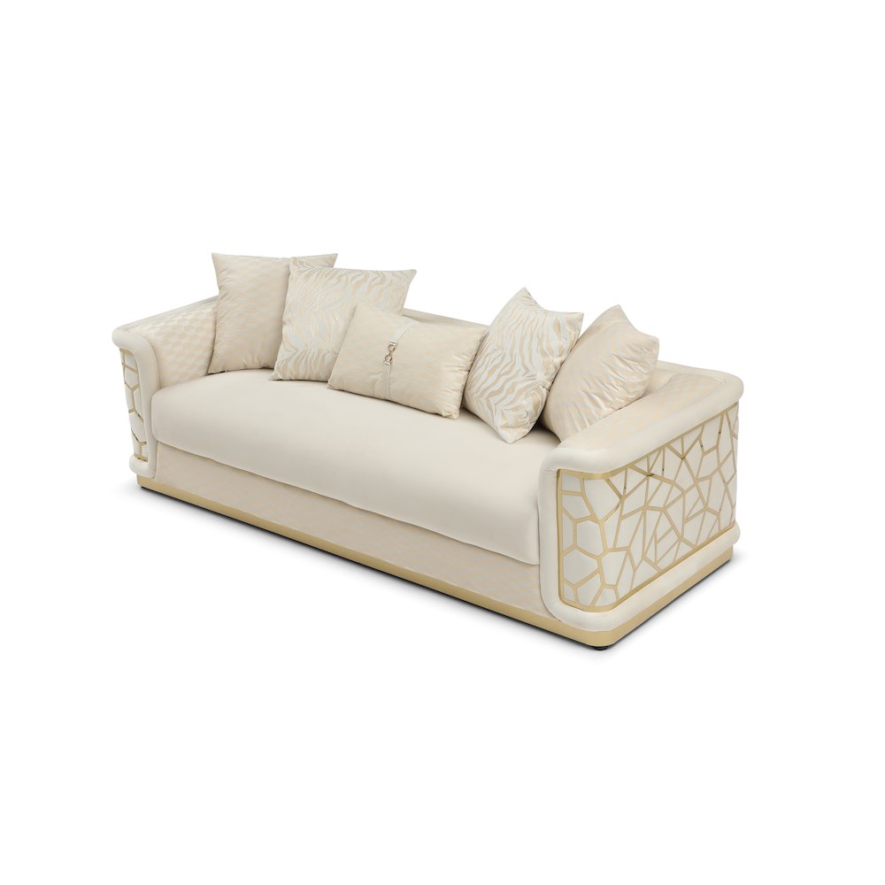 Glory Furniture Talia Sofa in Ivory Color. Picture 3