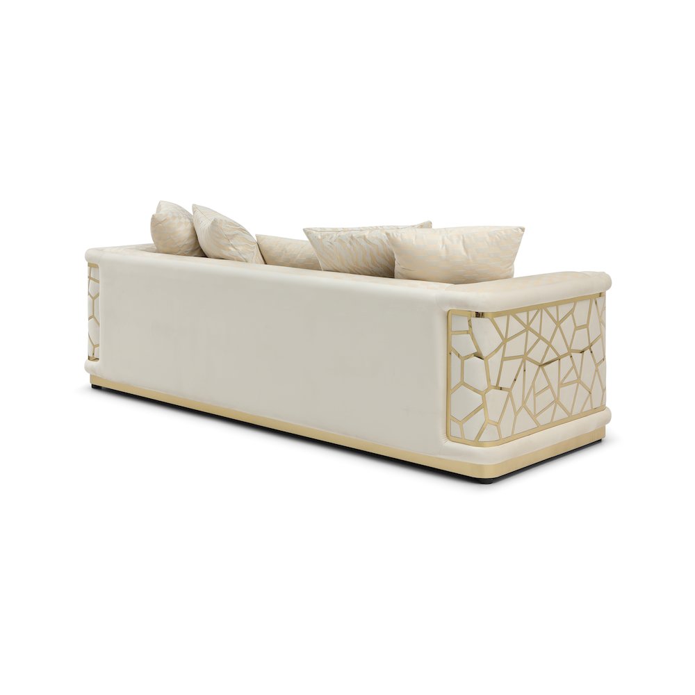 Glory Furniture Talia Sofa in Ivory Color. Picture 4