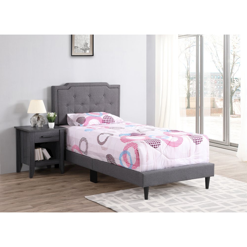 Glory Furniture Deb Twin Bed in Gray Color. Picture 7