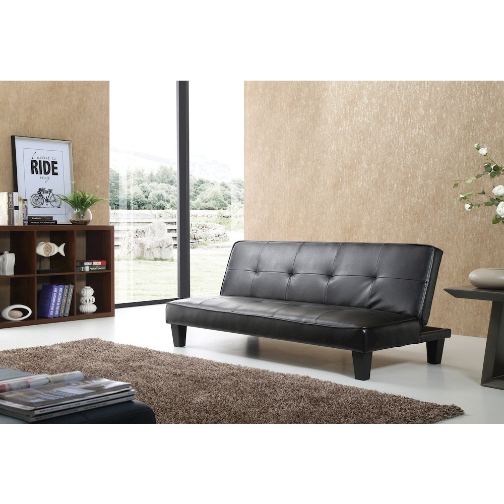 Glory Furniture Alan Sofa Bed in Black Color. Picture 5