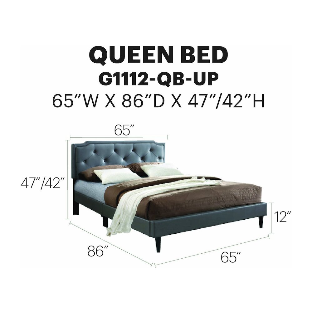Glory Furniture Deb Queen Bed in Light Grey Color. Picture 8