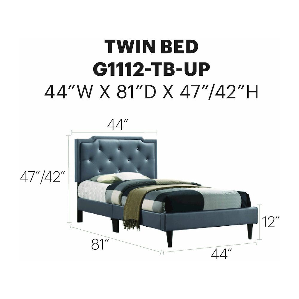 Glory Furniture Deb Twin Bed in Light Grey Color. Picture 8