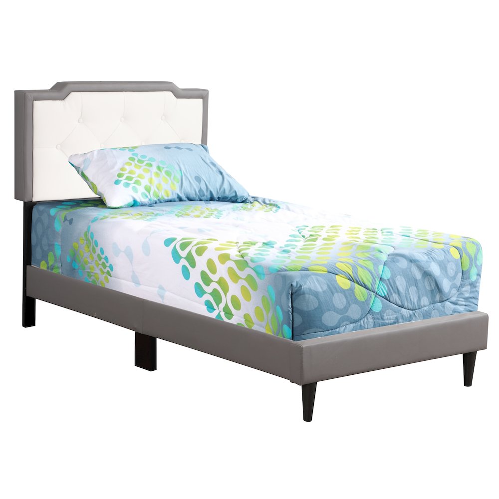 Glory Furniture Deb Twin Bed in Light Grey Color. Picture 1