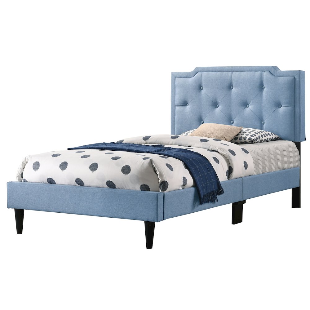 Glory Furniture Deb Twin Bed in Blue Color. Picture 1