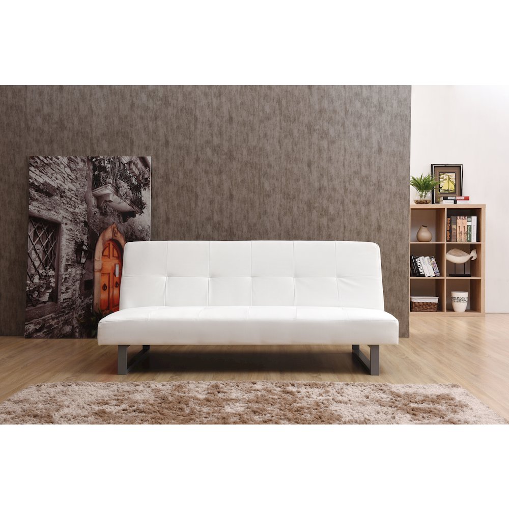 Glory Furniture Chroma Sofa Bed in White Color. Picture 6