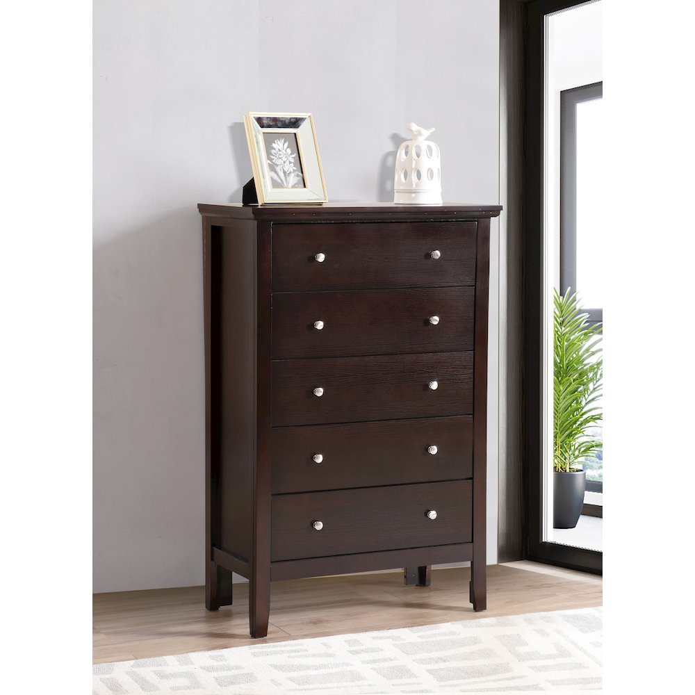 Glory Furniture Primo Chest in Espresso Color. Picture 7