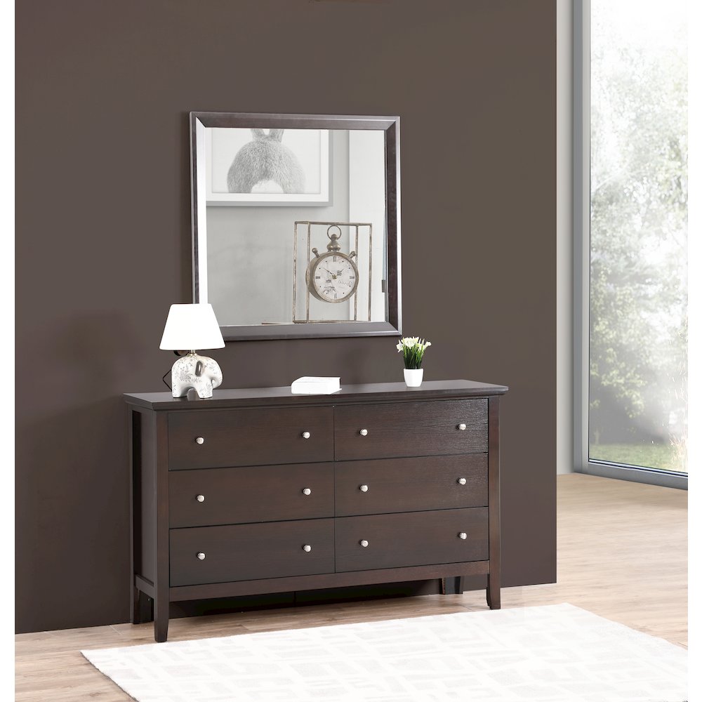 Glory Furniture Primo Mirror in Espresso Color. Picture 7
