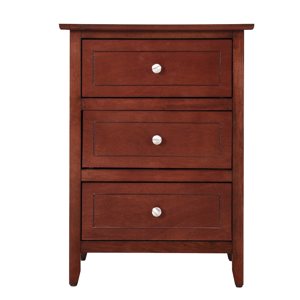 Glory Furniture Daniel   3 Drawer Nightstand, Cherry. Picture 2