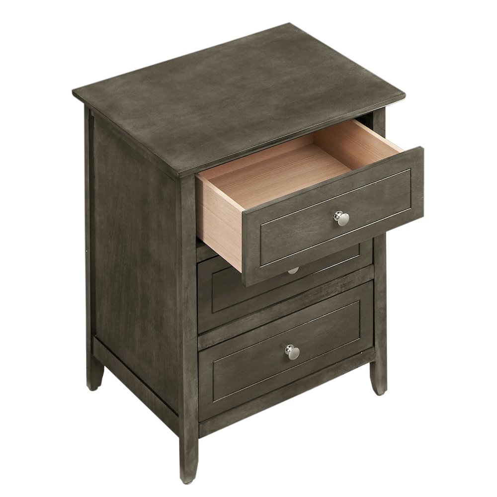 Glory Furniture Daniel Nightstand in Gray Color. Picture 3