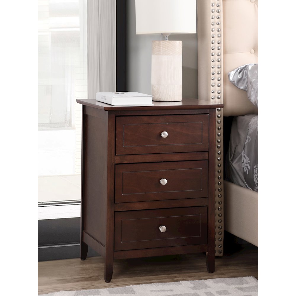 Glory Furniture Daniel Nightstand in Cappuccino Color. Picture 8