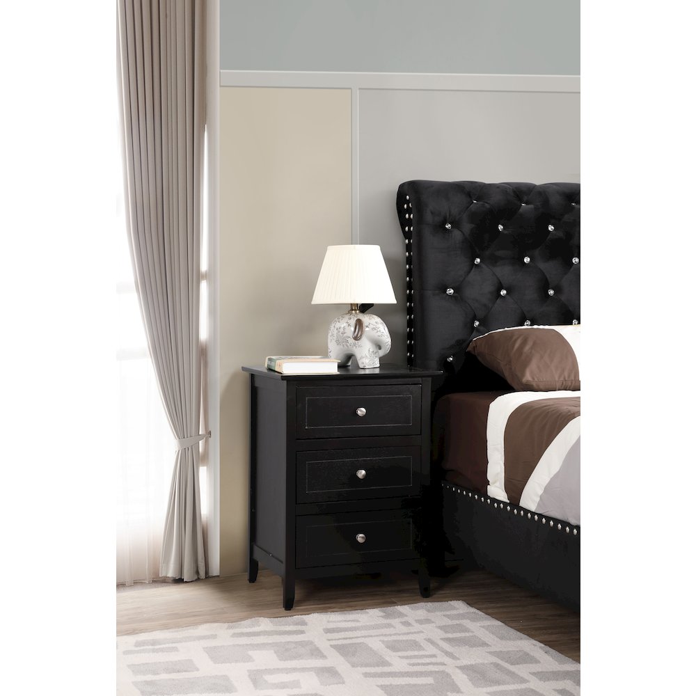 Glory Furniture Daniel Nightstand in Black Color. Picture 7