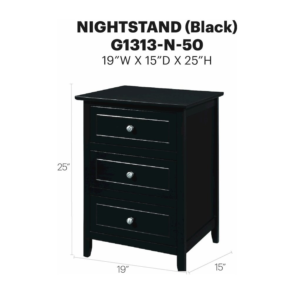 Glory Furniture Daniel Nightstand in Black Color. Picture 8