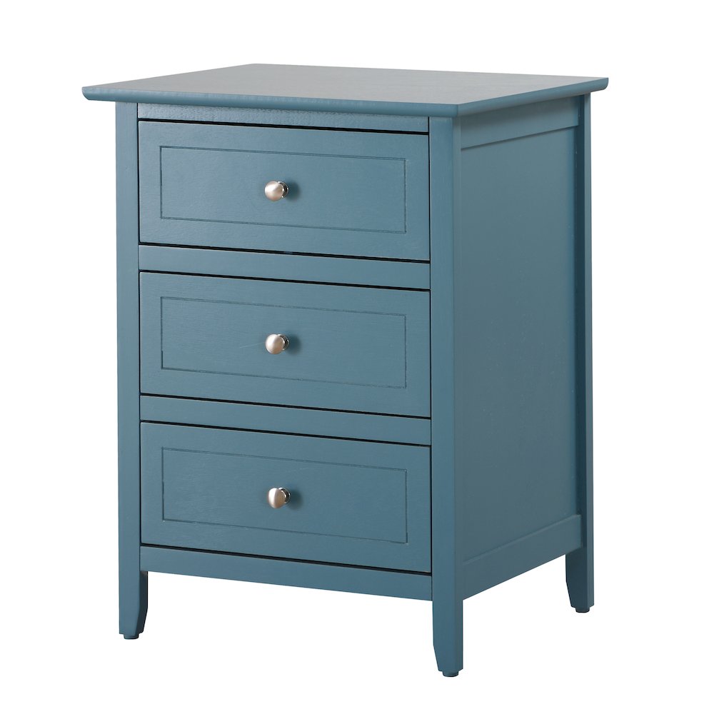 Glory Furniture Daniel   3 Drawer Nightstand, Blue. Picture 1