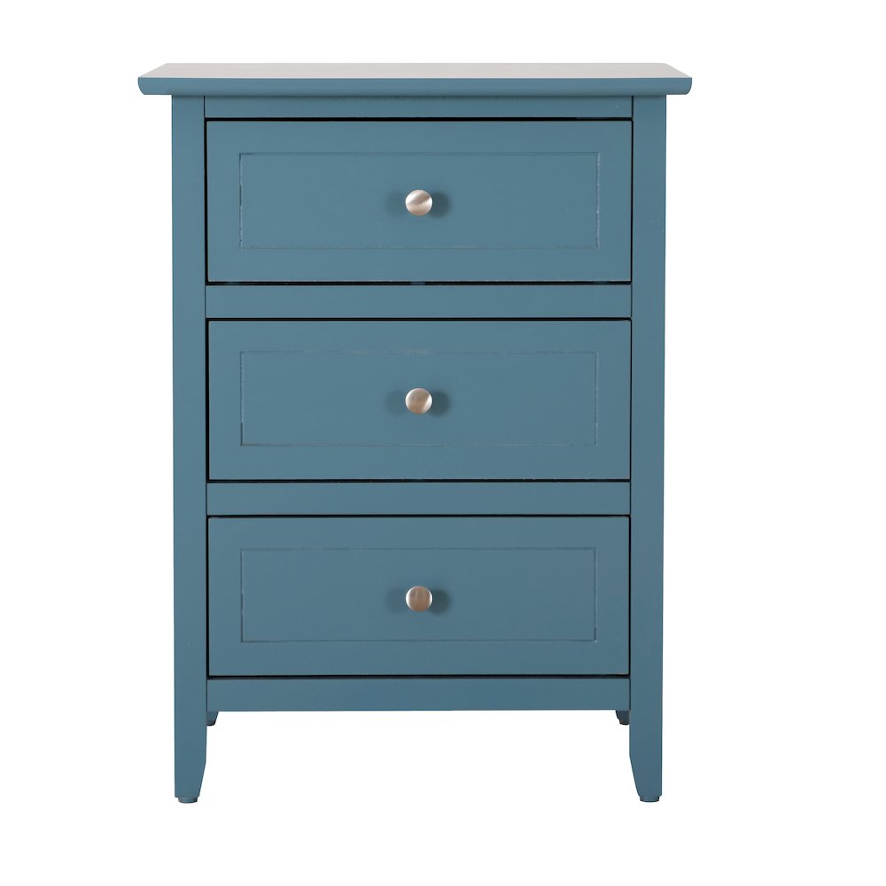 Glory Furniture Daniel   3 Drawer Nightstand, Blue. Picture 2