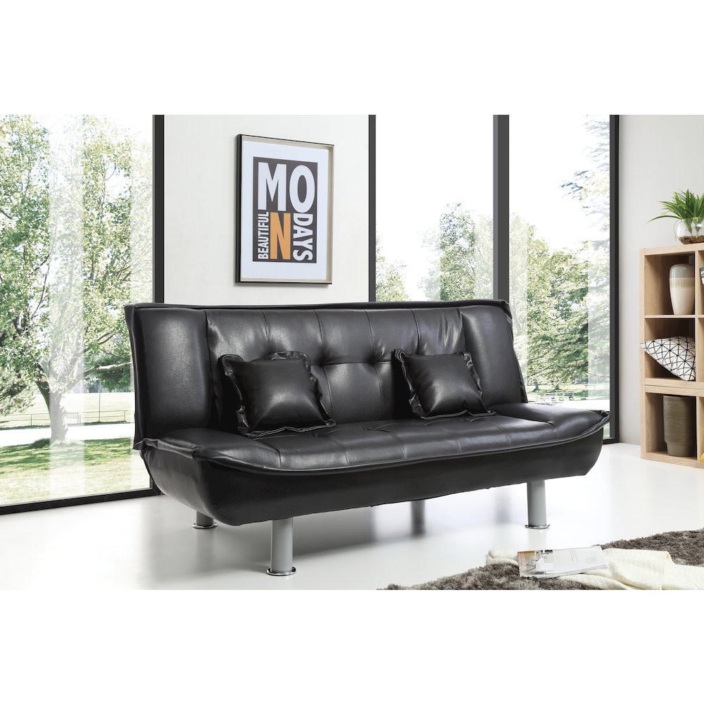 Glory Furniture Lionel Sofa Bed in Black Color. Picture 5