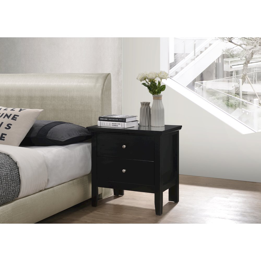 Glory Furniture Primo Nightstand in Black Color. Picture 5