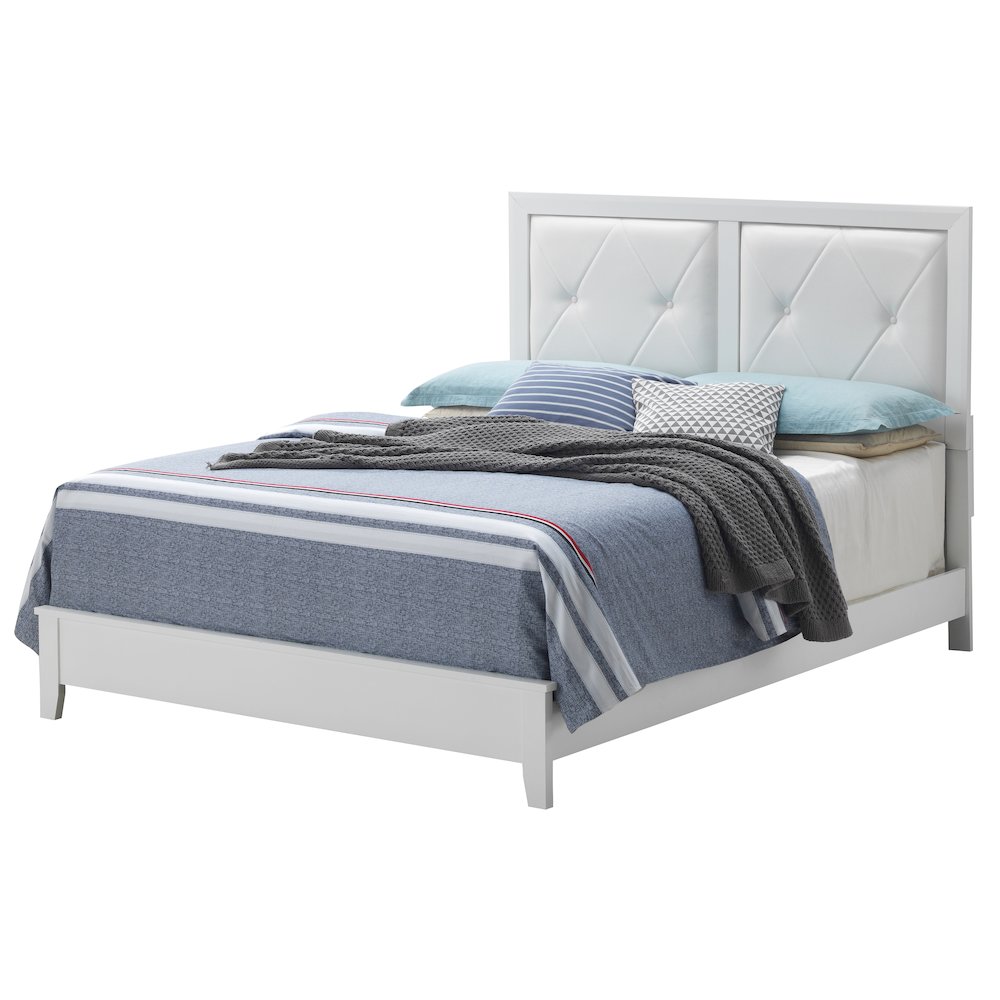 Glory Furniture Primo Queen Bed in White Color. Picture 1