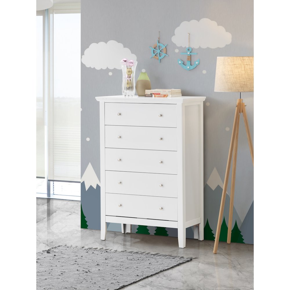 Glory Furniture Primo Chest in White Color. Picture 5