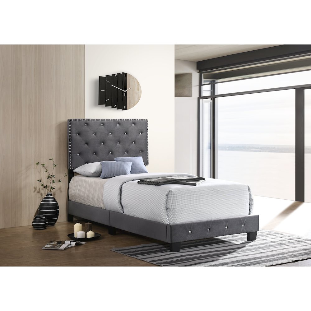 Glory Furniture Suffolk Twin Bed in Gray Color. Picture 6