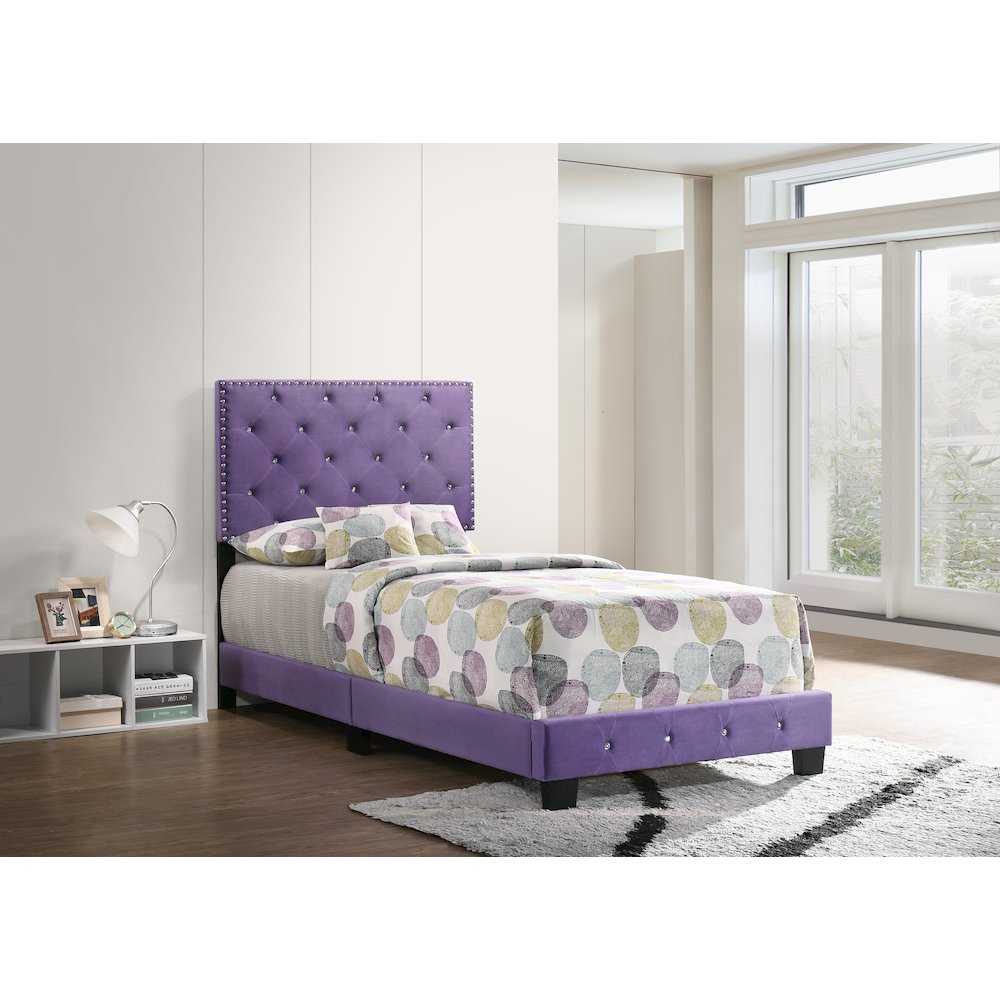 Glory Furniture Suffolk Twin Bed in Purple Color. Picture 6