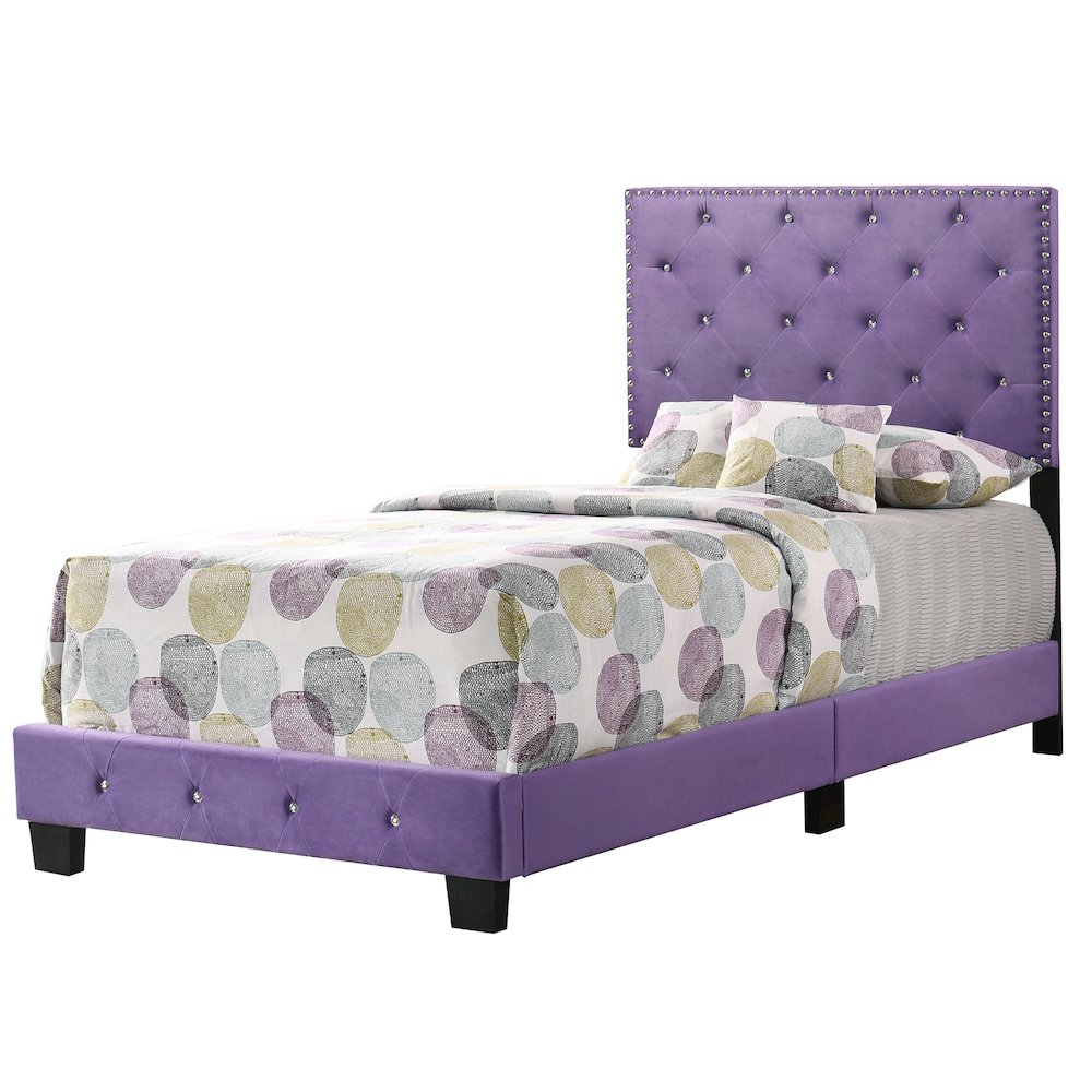 Glory Furniture Suffolk Twin Bed in Purple Color. Picture 1