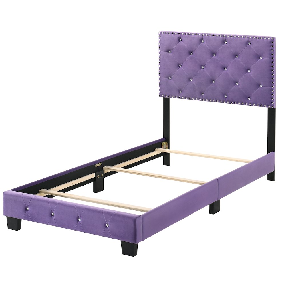 Glory Furniture Suffolk Twin Bed in Purple Color. Picture 3