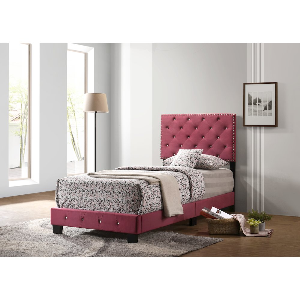 Glory Furniture Suffolk Twin Bed in Cherry Color. Picture 7