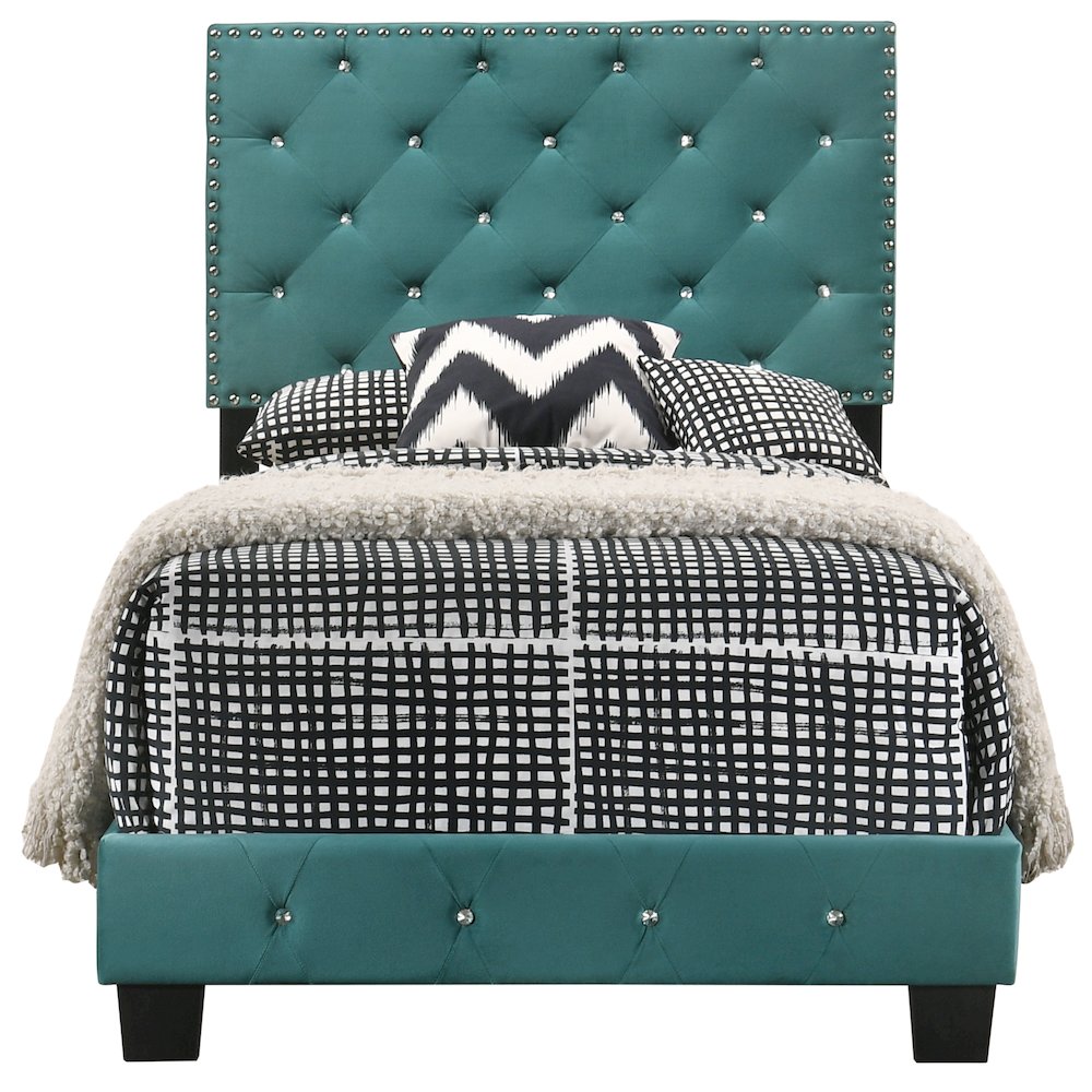 Glory Furniture Suffolk Twin Bed in Green Color. Picture 2