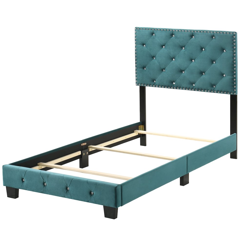 Glory Furniture Suffolk Twin Bed in Green Color. Picture 3
