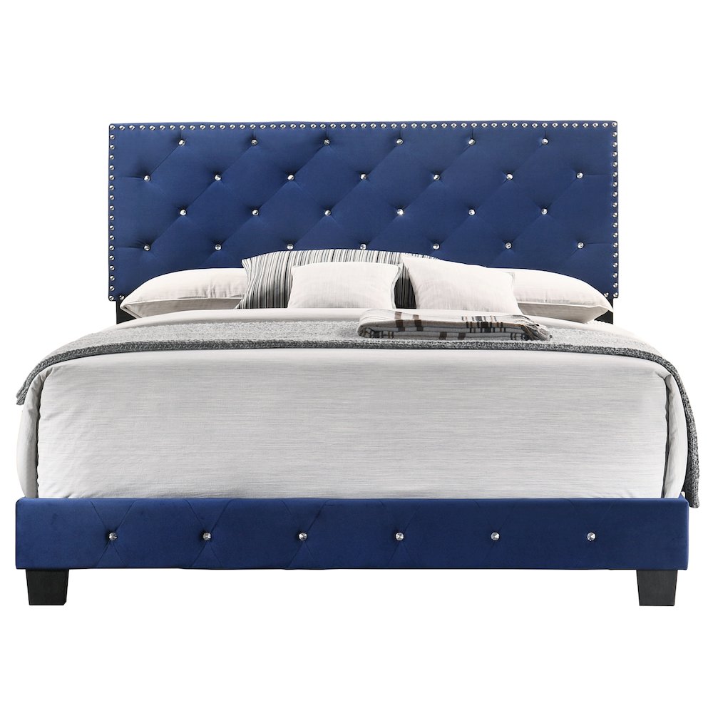 Glory Furniture Suffolk Queen Bed in Navy Blue Color. Picture 2