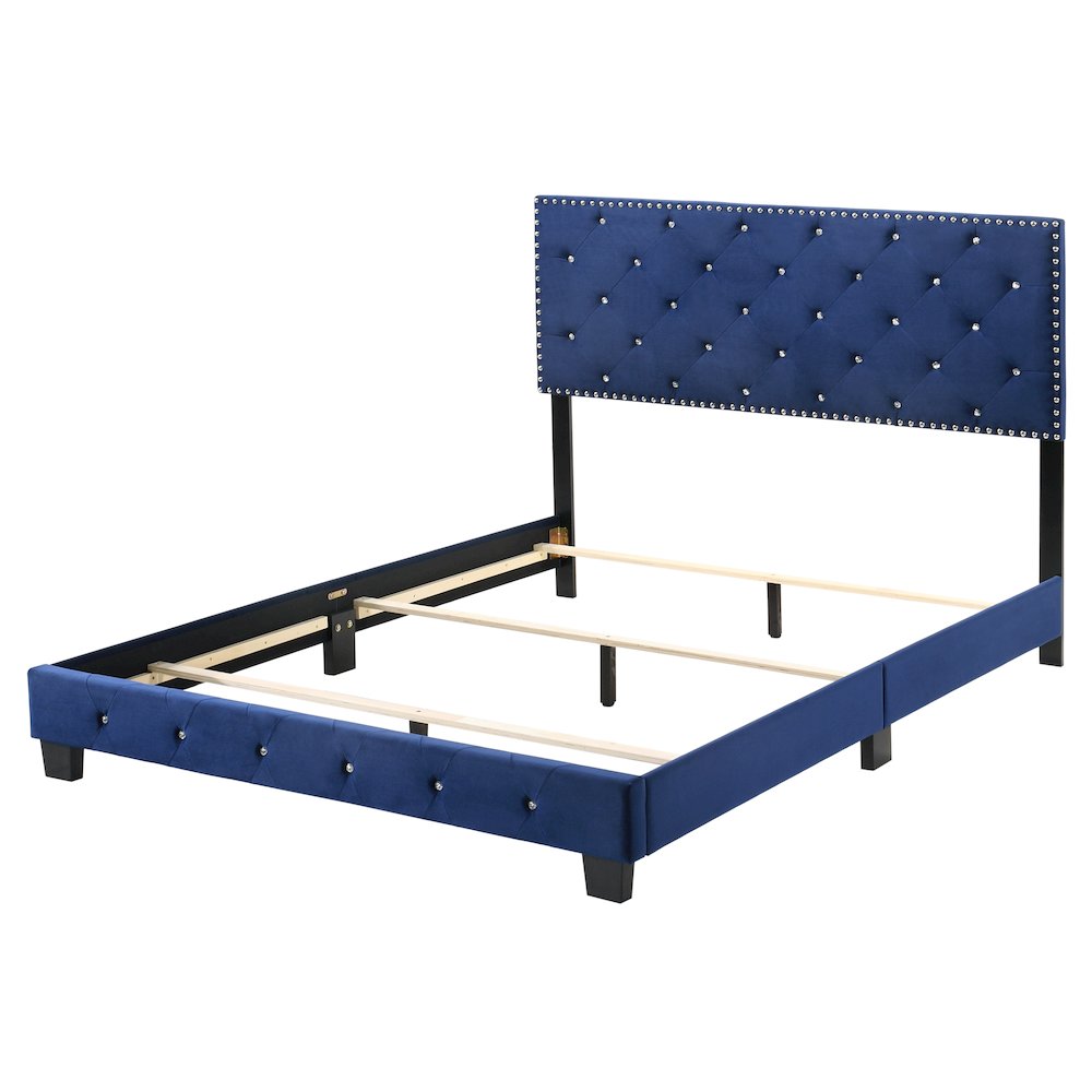 Glory Furniture Suffolk Queen Bed in Navy Blue Color. Picture 3