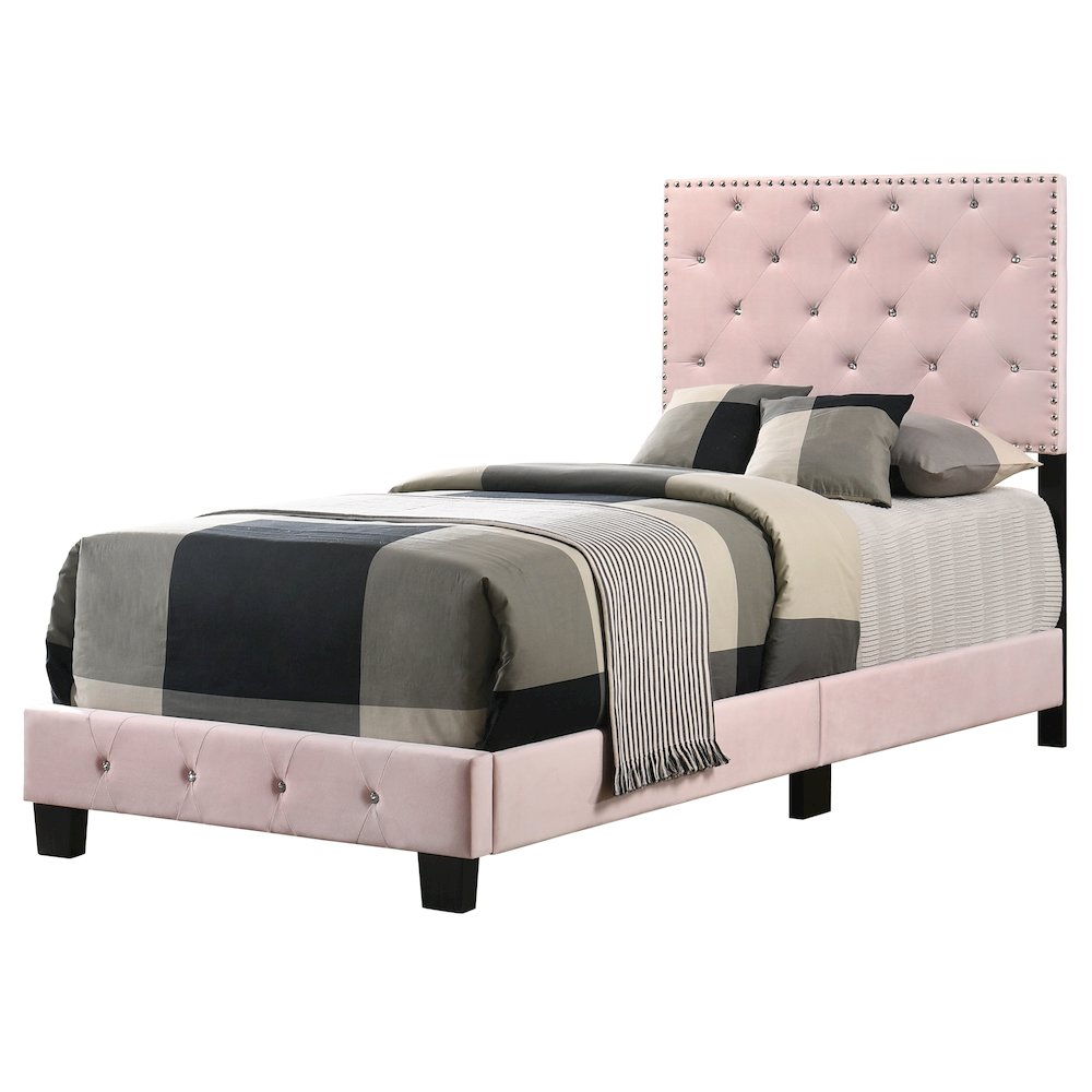 Glory Furniture Suffolk Twin Bed in Pink Color. Picture 1