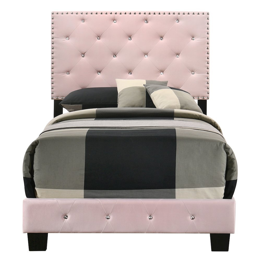 Glory Furniture Suffolk Twin Bed in Pink Color. Picture 2