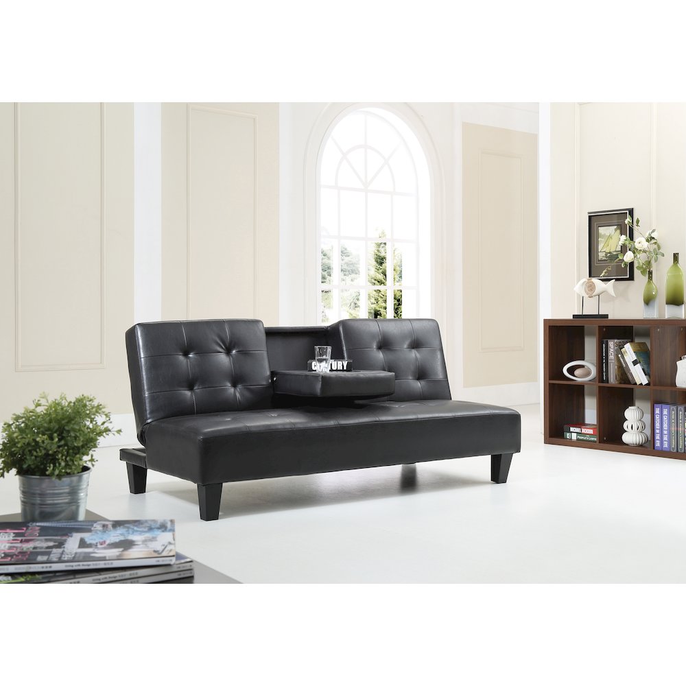 Glory Furniture Richie Sofa Bed in Black Color. Picture 6