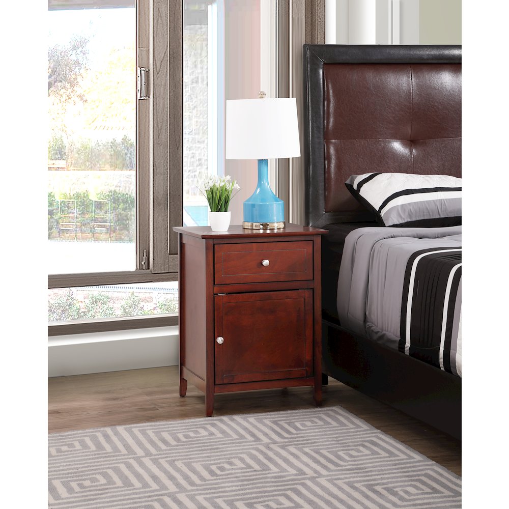 Glory Furniture Izzy Nightstand in Cherry Color. Picture 7