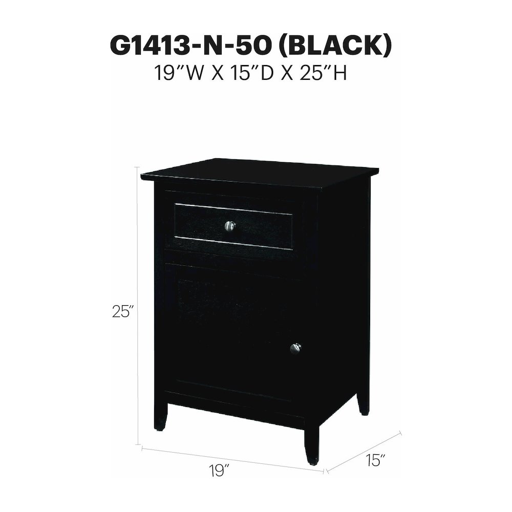 Glory Furniture Izzy Nightstand in Black Color. Picture 8