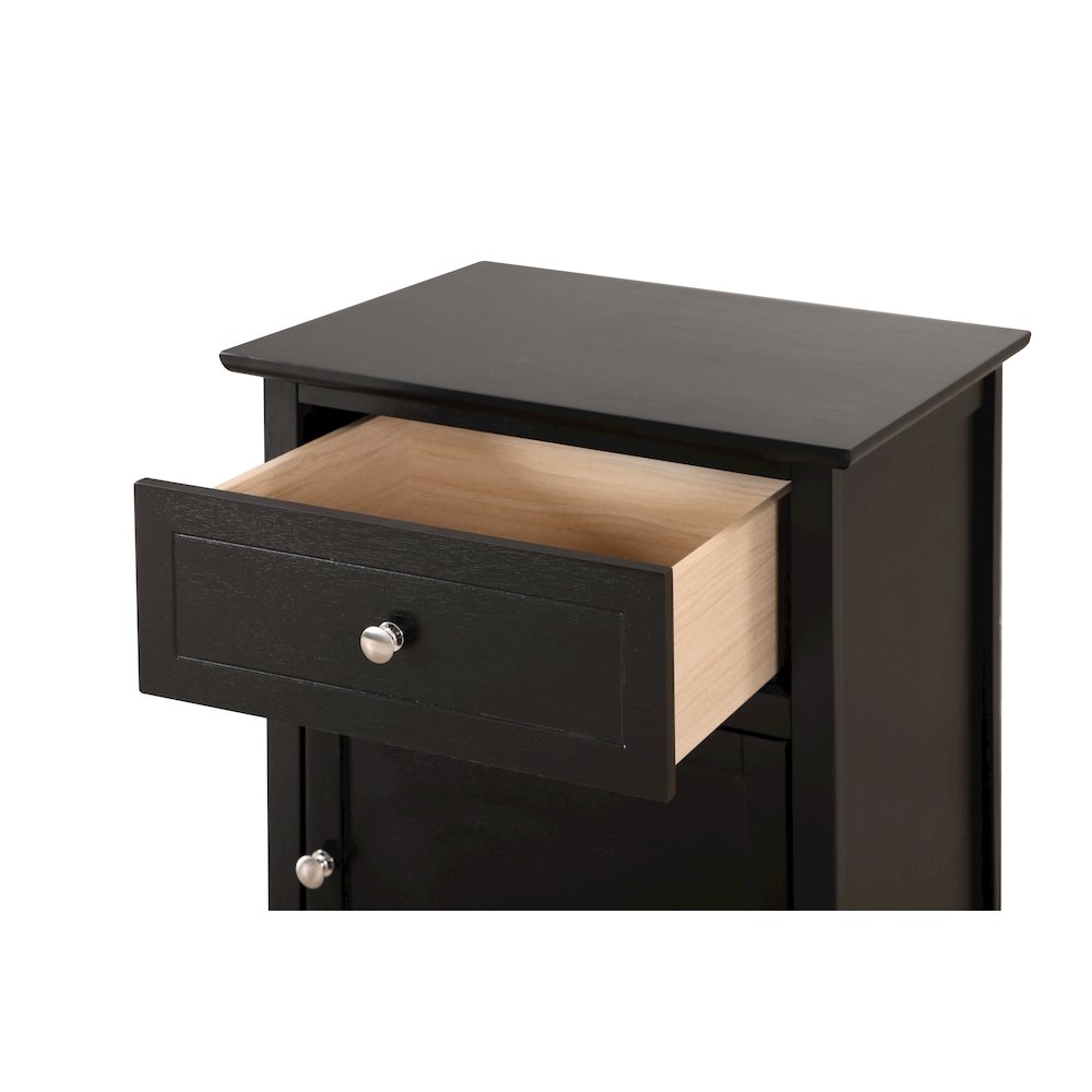 Glory Furniture Izzy Nightstand in Black Color. Picture 3