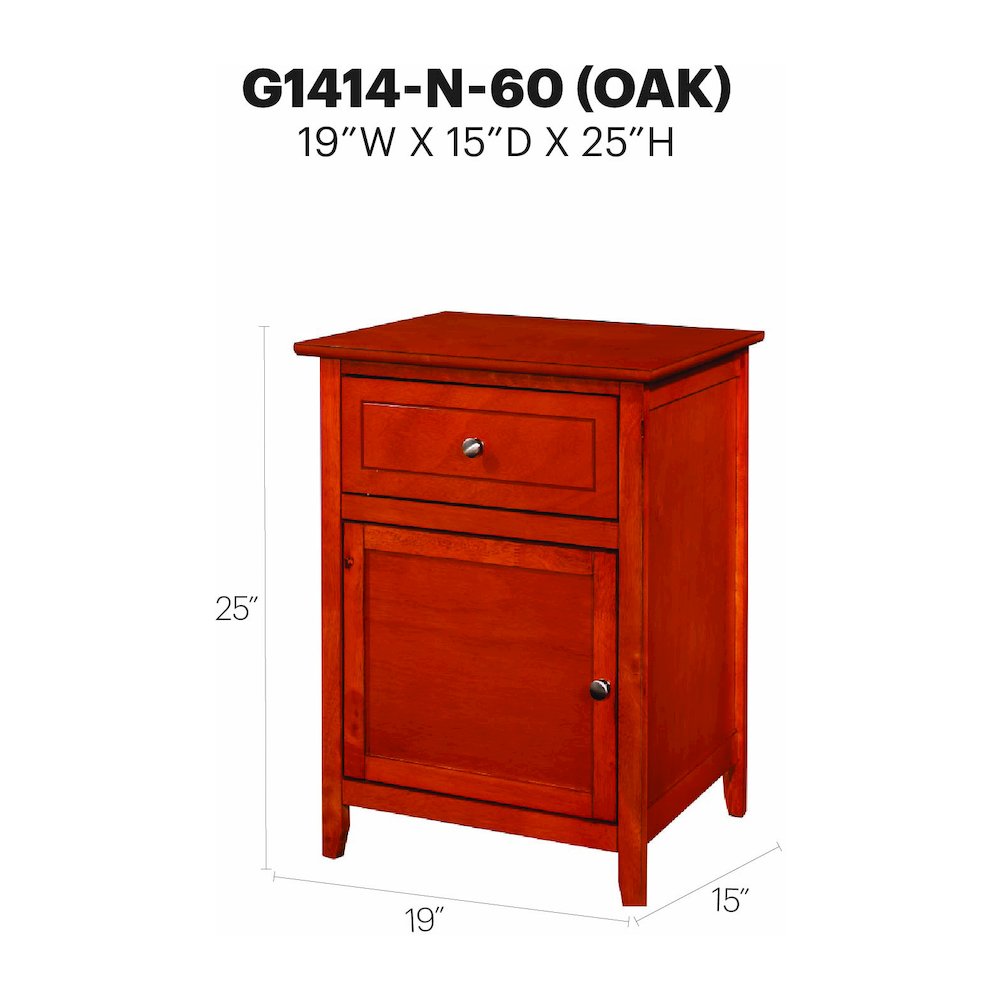 Glory Furniture Izzy Nightstand in Oak Color. Picture 8